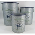 thumbnail image 1 of Set Of 3 Farm Fresh Is Always Best' With Cow And Leaves Bucket Shaped Handled Planters, 1 of 1