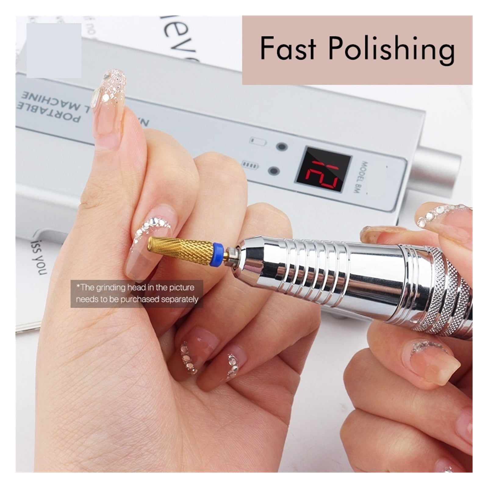 25000RPM Nail Drill Machine, Professional Lathe Machine Mill For Manicure, Electric Nails Sander, Nails Polisher Cutter File ,Low Noise