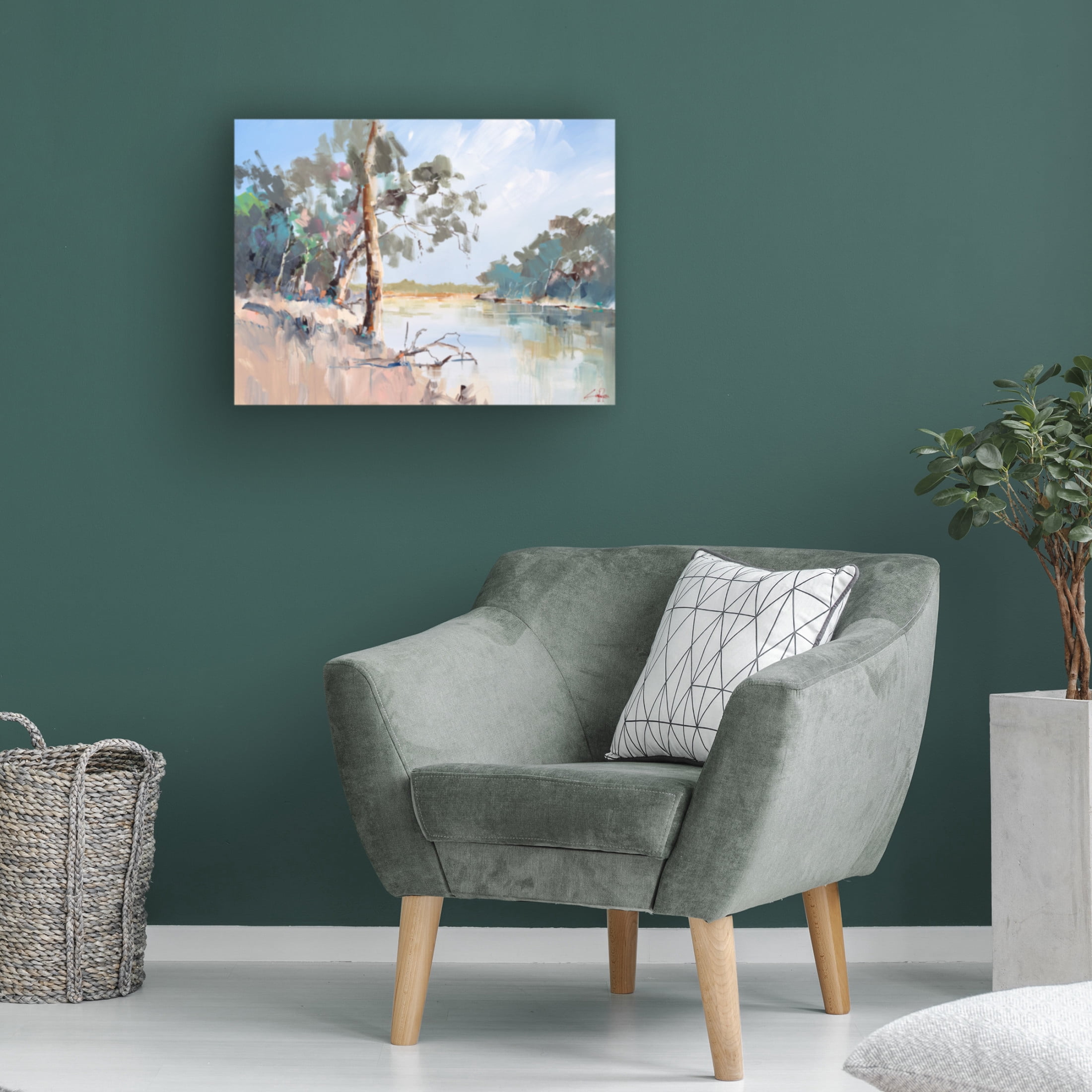 Canvas Wall Art - Craig Trewin Penny 'Summer River, The Murray 2' Wall Art for Living Room, Bedroom, or Office Décor by Trademark Fine Art - 19 x 14 Inches