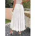 thumbnail image 5 of PRETTYGARDEN Long Skirts for Women Summer Vacation Outfits Spring Chiffon Elastic Waist Flowy A-Line Pleated Midi Skirt, 5 of 10