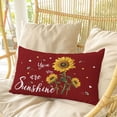 thumbnail image 4 of Red Sunshine Sunflower Pillow Covers, Linen Long Throw Pillow Case, Pastoral Bees Farmhouse Floral Holiday Pillow Protector Decorative Cushion Cover for Living Room/Bedroom 20" x 26", 4 of 8