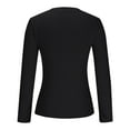thumbnail image 4 of larppty Women 2025 Fall Clothes Long Sleeve Shirts Ribbed Knit Fitted Basic Tee Going Out Tops Casual Outfits (Black, S), 4 of 6