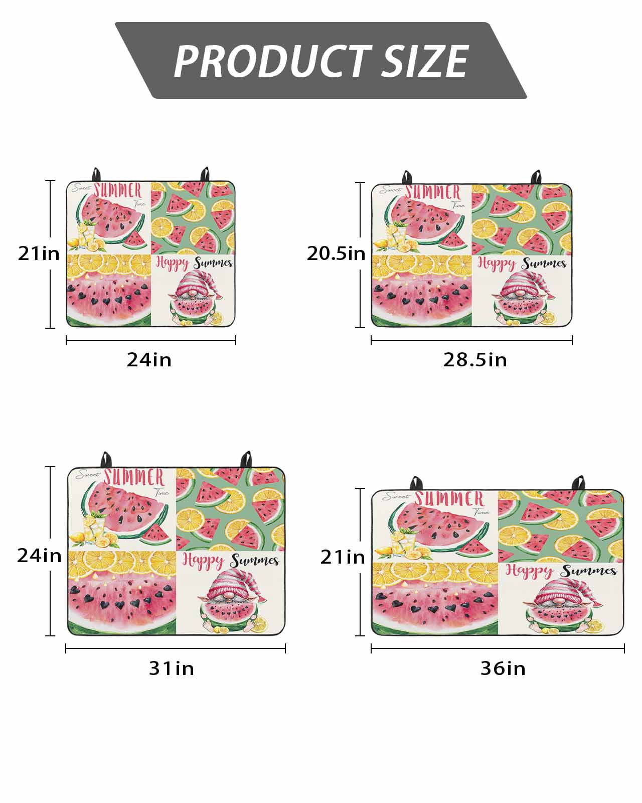 Stove Top Covers for Electric Stove 28.5x20.5 Inches, Red Watermelon Heat Insulation Fireproof Glass Cooktop Protector, Summer Yellow Lemon Gnome Pastoral Countertop Stovetop Cover for Kitchen