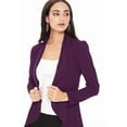 thumbnail image 4 of Women's Elegant Solid Stretch Open Front Long Sleeve Blazer Jacket, 4 of 5