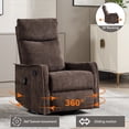 thumbnail image 6 of CQSXDA Living Room Heat Massage Recliner Chair in Light Fabric Featuring Rocker and Swivel Design，Brown, 6 of 17