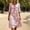 Pink, variant on Flowy Sundresses for Women Henley 3/4 Sleeve Floral Flutter Sleeve Midi A-Line Dress Button Beach Daily Hawaii Loose Sundress Green S