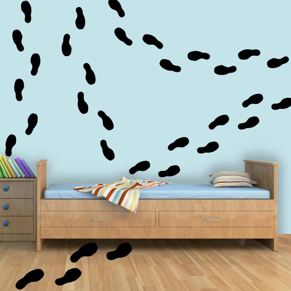 VWAQ Shoe Print Footprint Vinyl Decals - Peel and Stick Floor or Wall ...
