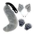 thumbnail image 4 of Conjunto de Orejas y Cola Salvador Diadema Felpa Gris, 4 of 9
