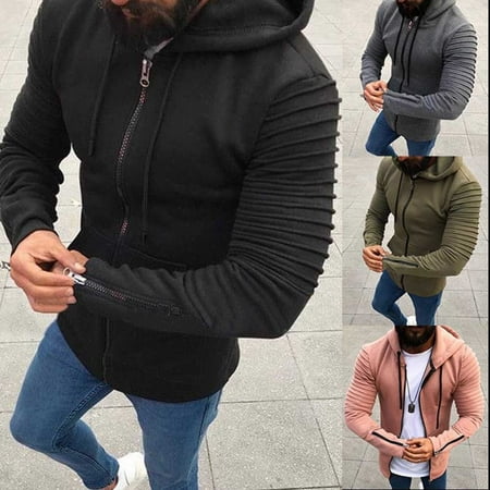 - Men Zip Up Hoodie Hoody Hooded Sweatshirt Coats Jacket Outwear Sweater Jumper L-5XL
