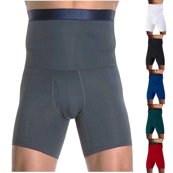 BiZtdJrK Men Big and Tall Short Tights High Waist Stretch Slim Gym Workout Shorts Compression Shapewear Boxer Briefs Black S