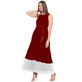 thumbnail image 2 of eloria Women's Georgette Boat neck Sleevless Partywear A line Maxi Dress, Color : Red | Size : XS, 2 of 6