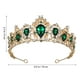 thumbnail image 2 of GOOHOCHY Corona de novia barroca, tocado de boda retro, accesorios para el cabello de fiesta para mujeres, mujeres (verde y dorado), 2 of 7