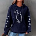thumbnail image 2 of LOVZFMLL Essentials Hoodie Imprimé Graphique avec Poche Manches Longues Automne 2025 Mode pour Femmes Chandail à Capuchon Confortable Mode Urbaine, 2 of 3