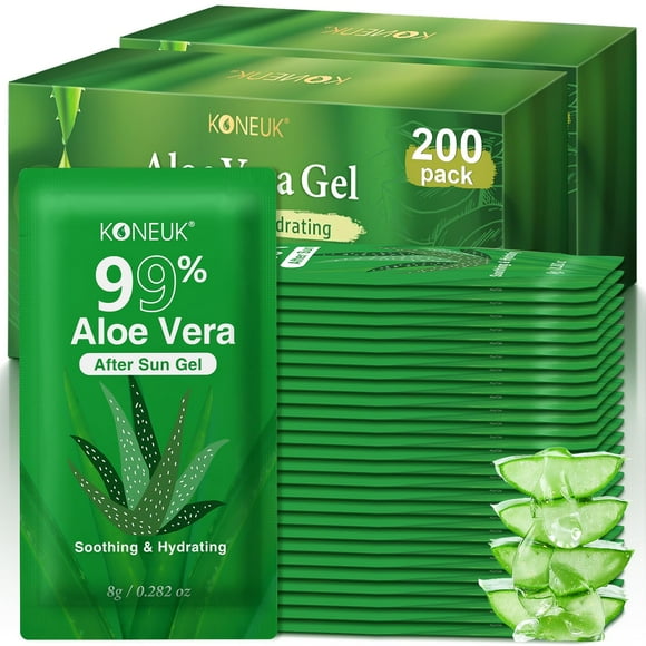 Gel de aloe vera KONEUK 99% puro, 200 unidades, 8 ml, para rostro y cabello