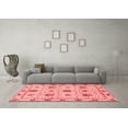 thumbnail image 3 of Ahgly Company Indoor Round Abstract Red Modern Area Rugs, 7' Round, 3 of 4