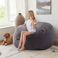 thumbnail image 6 of Giant Bean Bag Chairs Bean Bag Bed with Washable Cover Ultra Soft, Convertible Bean Bag from Chair to Mattress, Huge Cordoroys Bean Bags for Adult,Couples,Family,Dgrey,full, 6 of 8