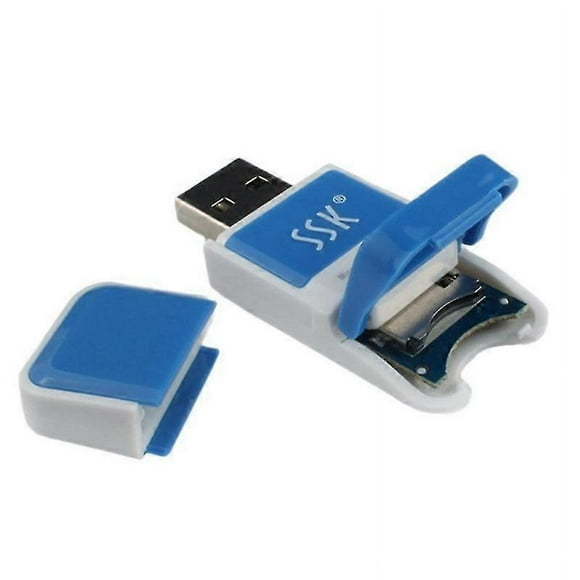 SCRS022 Card Reader 480Mbps Plug and Play USB 2.0 USB Flash Mini SD Card Reader for PC Laptop Whit