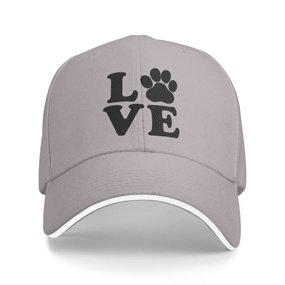 Love Paw Print Unisex Sandwich Cap Classic Baseball Capunisex Adjustable Casquette Dad Hat