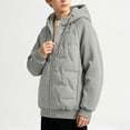 thumbnail image 6 of Txenfivo Boys Jacket with Hood, 7-17 Full Zip Warm Quilted Coat for Boys Contrast Sleeve Outerwear, 6 of 8