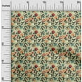 thumbnail image 2 of oneOone Cotton Cambric Light Green Fabric Kids Floral Sewing Material Print Fabric By The Yard 42 Inch Wide, 2 of 4