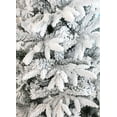 7 Foot Forest Spruce Flocked Slim Artificial Christmas Tree (7ft Unlit