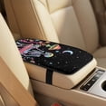 thumbnail image 4 of Xixirimido Car Seat Cover Set of 5 Pieces Front Seat Covers with Matching Seat Belt and Center Console Covers PU Leather Fits Most Vehicles, Black-Skull Mushroom Starry Night, 4 of 8