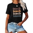 thumbnail image 2 of Women Teacher T-Shirt Teach Graphic Shirt Casual Loose Short Sleeve Crew Neck Top, 2 of 5