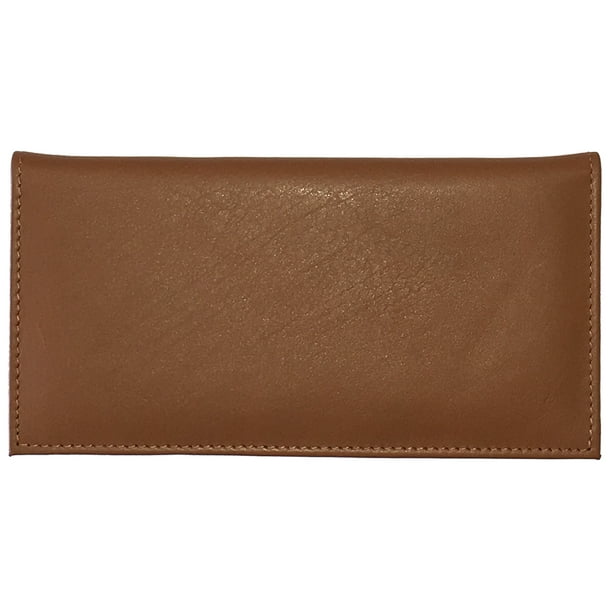 123 Cheap Checks - Light Brown Basic Leather Checkbook Cover - Walmart ...