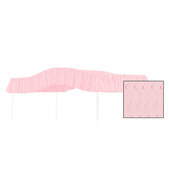 Canopy Drape Curtain - Twin Size - Light Pink Eyelet Design - Perfect to use on Your Existing Canopy Frame