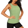 thumbnail image 2 of Sigee Green Gingham for Women's Workout Tank Top,Running Tank Tops,Sleeveless Gym ClothesLarge, 2 of 8