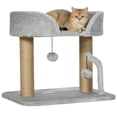 thumbnail image 1 of PawHut Cat Tower, Cat Tree Condo with Jute Scratching Posts, Light Grey, 1 of 10