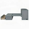 thumbnail image 5 of Gray Full Size Murphy Bed: Built-in USB & Large Drawer, Sturdy Pine Wood, Space-Saver, 5 of 26