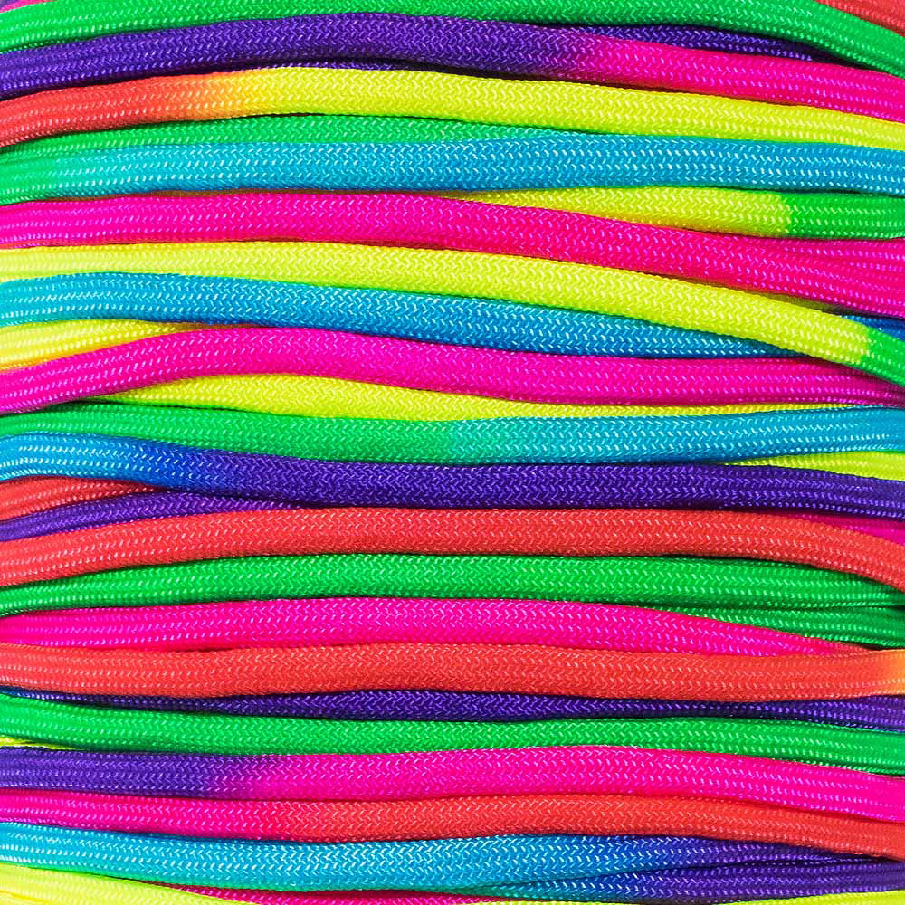 Paracord 550 Cord Parachute Colorful Rainbow Tie Dye Style Type III 7 Strand 