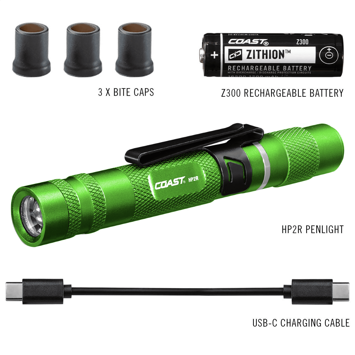 COAST 31355 Rechargeable Flashlight Twist Focus Dual Power AC DC USB Charging