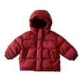 thumbnail image 2 of Kids Winter Hooded Puffer Coat, Girls Thick Warm Windproof Long‑Sleeve Solid Color Outerwear for Cold Winter Days | CSEONE, 2 of 9