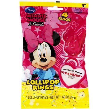 Disney Minnie Mouse Party Lollipop Rings, 4pk