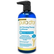 PURA D'OR Hair Thinning Therapy Conditioner (16oz) for Added Moisture, Infused with Argan Oil, Biotin & Natural Ingredients, Sulfate Free, for All Hair Types, Men & Women (Packaging may vary)