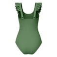 thumbnail image 5 of Girls Bathing Suit 1 Piece Swimsuits Green Girls Ruffles Adjustable Straps Tween Swimwear Summer Clothes 7-8 Years, 5 of 5