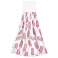 thumbnail image 7 of Yayeee Kitchen Hanging Hand Towels Set of 2 with Loop Bathroom Absorbent Tie Towel, Pink Popsicle Pattern, 7 of 7