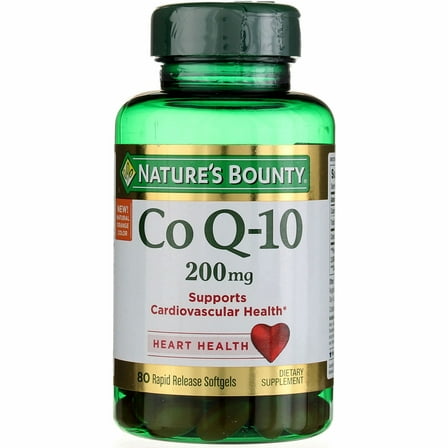 Nature's Bounty Heart Health Co Q10 Rapid Release Softgels, 200 mg, 80 Ct