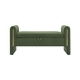 thumbnail image 4 of Modern Teddy Bed End Bench with Arms and Storage,Upholstered Large Foot Rest Stool,Comfy Window Vanity Bench for Living Room,Bedroom,Dorm,Coffee Table,Teddy Olive Green,Olive Green Plywood Furniture, 4 of 10