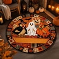 thumbnail image 3 of Halloween Round Area Rug 24in Washable Small Circle Rugs for Kitchen Entryway, Fall Horror Spooky Chicken Ghost Non-Slip Carpet Floor Mats Indoor Outdoor Carpet Runner Aesthetic Home Decor, 3 of 3