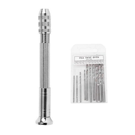 

Silver Hand Twist Drill Woodworking Hand Punch Tool 0.8-3.0mm Four-headed Steel Handle Hardware Clo