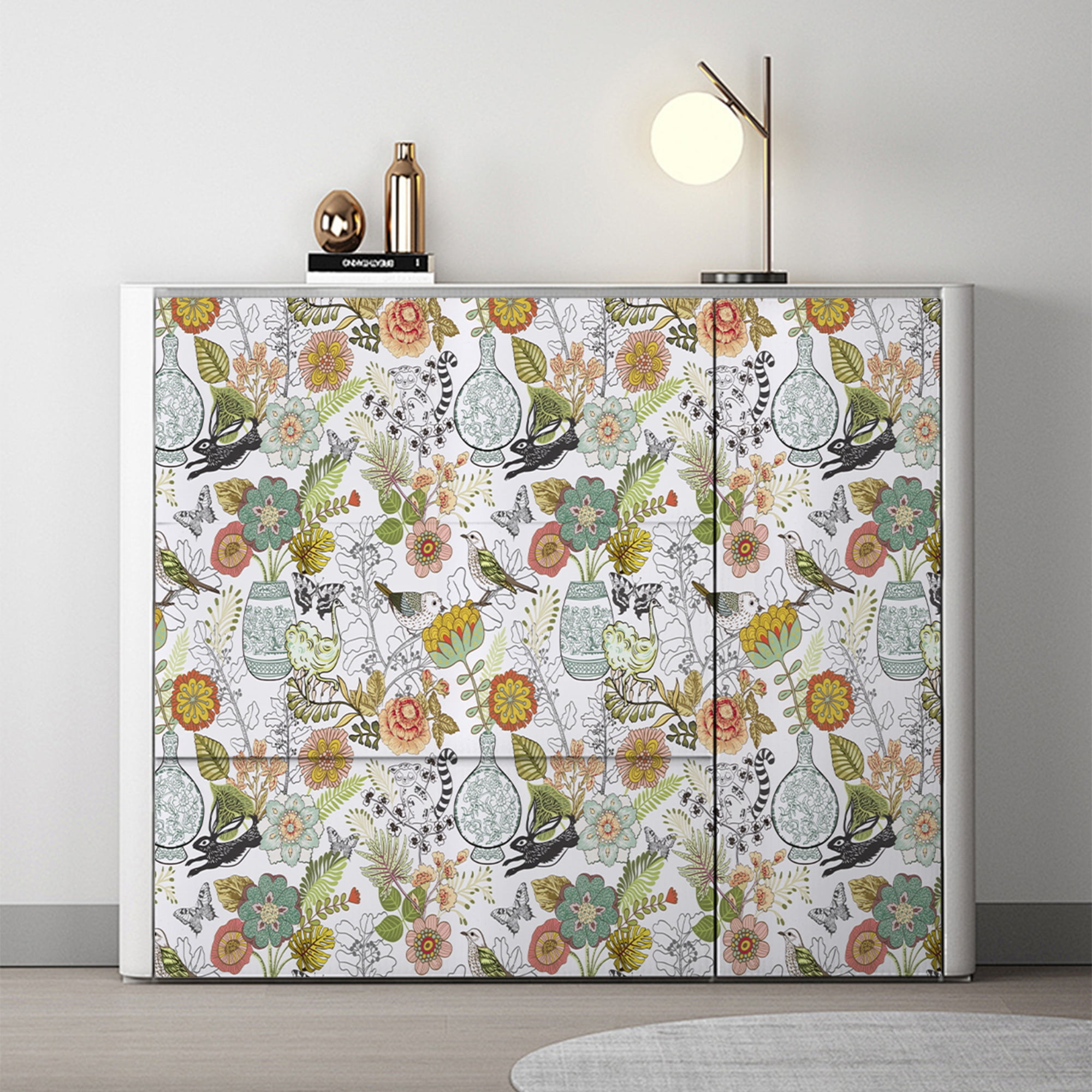 Abyssaly Floral Peel and Stick Wallpaper 17.7" x118" Self-Adhesive Removable Vinyl Contact Paper for Bedroom Wall Decoration Home Decor