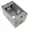 Morris Products 36140 Weatherproof Boxes - One Gang Deep 24 Cubic Inch Capacity - 5 Outlet Holes 1 In. Gray