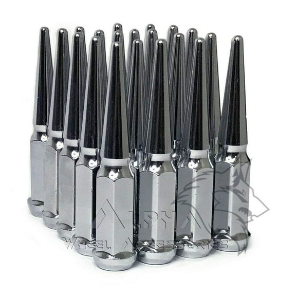 20 Chrome Spike Lug Nuts 1/2"-20 For Jeep Wrangler JKU YJ TJ KK MJ JK KJ   Key