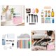 thumbnail image 5 of Bolsa de maquillaje con letras de chenilla, bolsa de cosméticos bonita, resistente al agua de gran capacidad para mujeres, 5 of 7