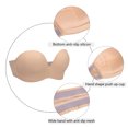 thumbnail image 2 of Exclare Lace Embroidery Wirefree Anti-slip Push Up Strapless Bra Women Hand Shape Everyday Bras Custom Lift(Beige,42C）, 2 of 6