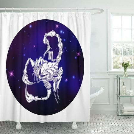 PKNMT Abstract Scorpio Zodiac Sign Horoscope Symbol Animal Astrology Beautiful Shower Curtain 60x72