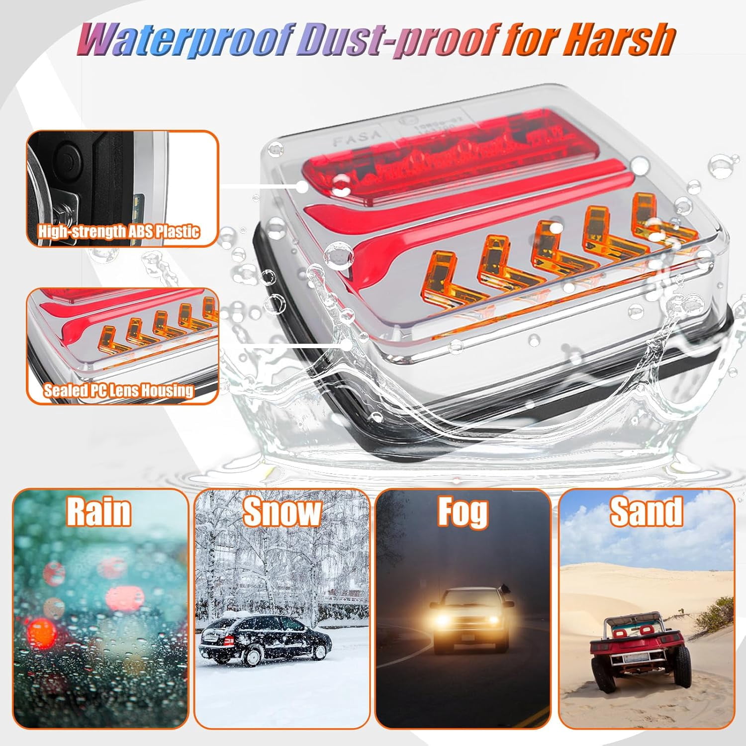 SLUMLOVE Portable Wireless Trailer Lights Magnetic -Rechargeable LED Light Kit , IP67 Waterproof for Trucks/Boats/RVs, Trailer Accessories